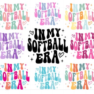 In meinem Softball Era svg Bundle, Groovy Letters Softball Shirt svg, Art Design für Softball Shirt, Softball Instant Download SC3232