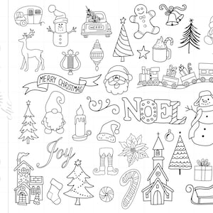 Christmas Svg Bundle | Christmas Doodles SVG | Hand Drawn Christmas Cricut Silhouette Cut Files | Vector Christmas Downloads SC2765