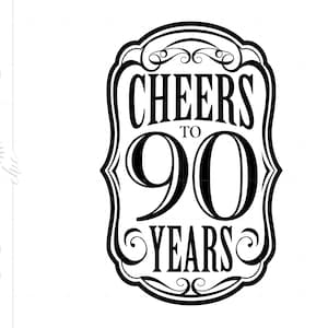 Proost op 90 jaar SVG | Proost op 90 jaar design | Proost op 80 jaar Silhouet Cut File Svg Jpg Eps pdf Png Dxf Download SC1553
