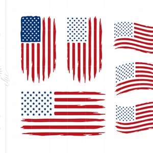 American Flag Svg | Distressed US Flag Svg Cut Files | Patriotic Svg | Distressed Flag Svg 4th of July Memorial Day Cricut Silhouette SC2555