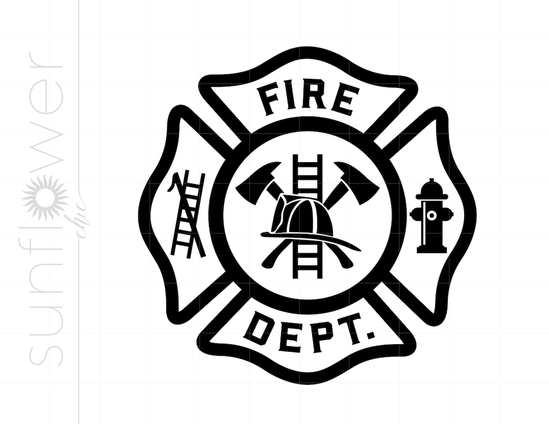 Fire Dept SVG Download Firefighter Emblem Clipart Fire Etsy