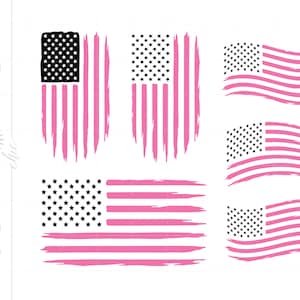 Pink American Flag Svg | Distressed US Flag Svg Cut Files | Patriotic Svg | Distressed American Flag Svg Cricut Silhouette SC2636