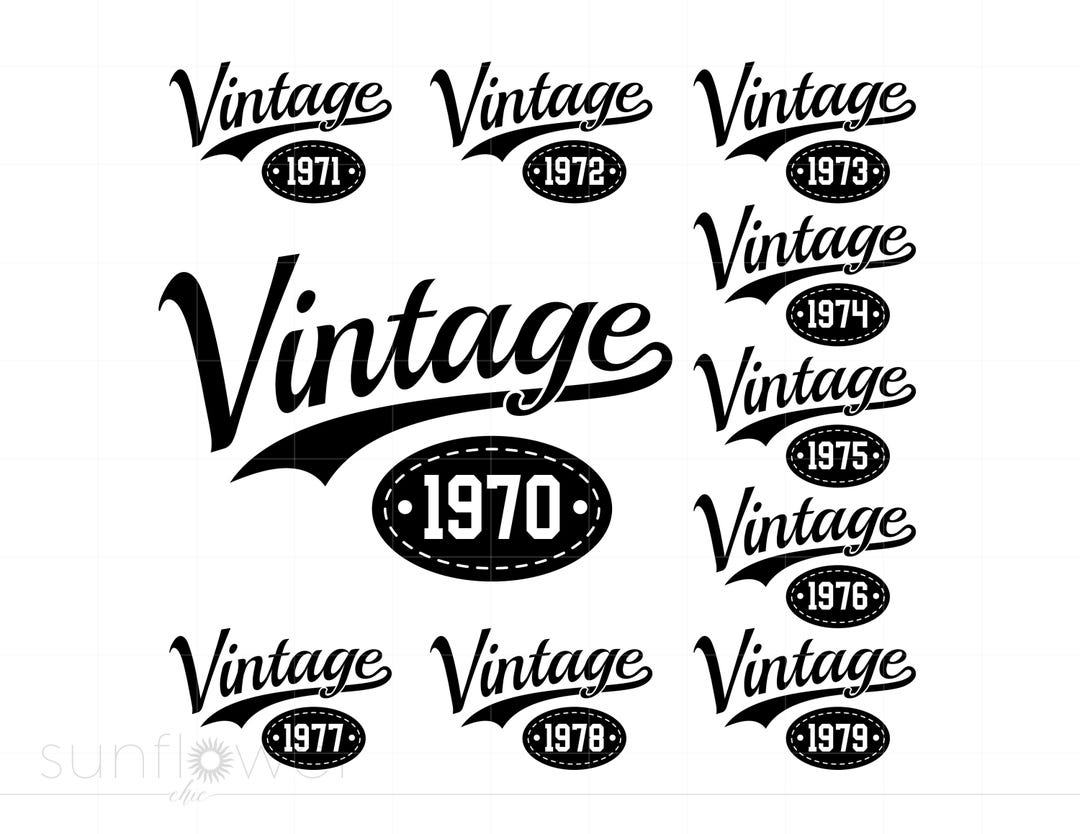 1970-79 SVG Clipart, Vintage 1970-79 Cut File for Cricut, Vintage ...