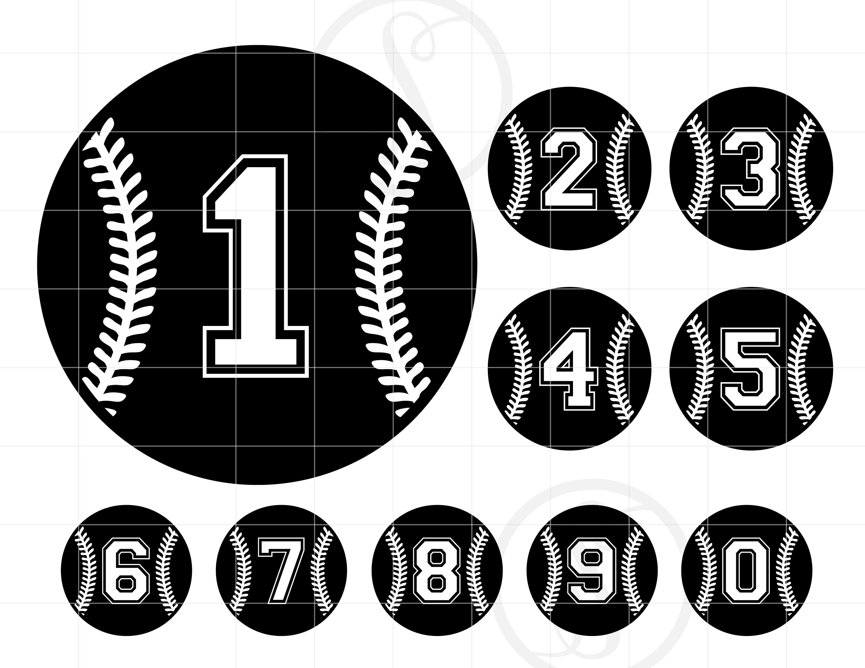 Download Baseball Numbers 0 9 Svg Baseball Svg Cut File Cricut Etsy