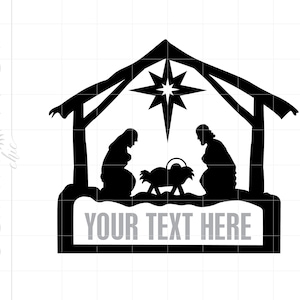 Nativity Frame SVG | Nativity Frame Cut File | Nativity Frame Silhouette Download | Christmas Holidays Svg Eps Pdf Jpg Png SC2117