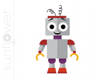 Robot SVG | Robot Clipart | Robot Silhouette Cut File | Robot Svg Jpg Eps Pdf Png Dxf | Vector Robot Svg Download SC969