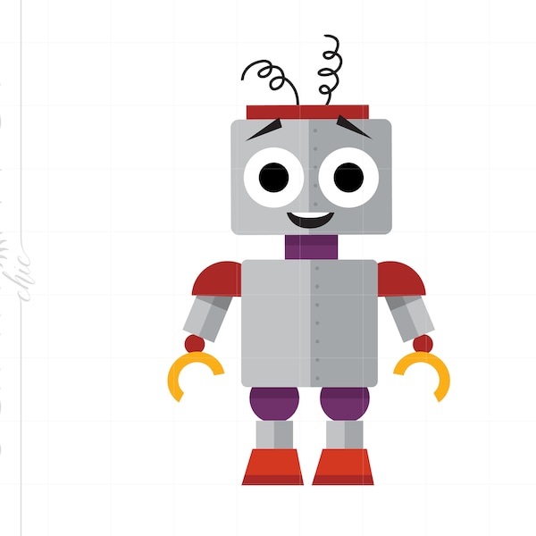 Robot SVG | Robot Clipart | Robot Silhouette Cut File | Robot Svg Jpg Eps Pdf Png Dxf | Vector Robot Svg Download SC969