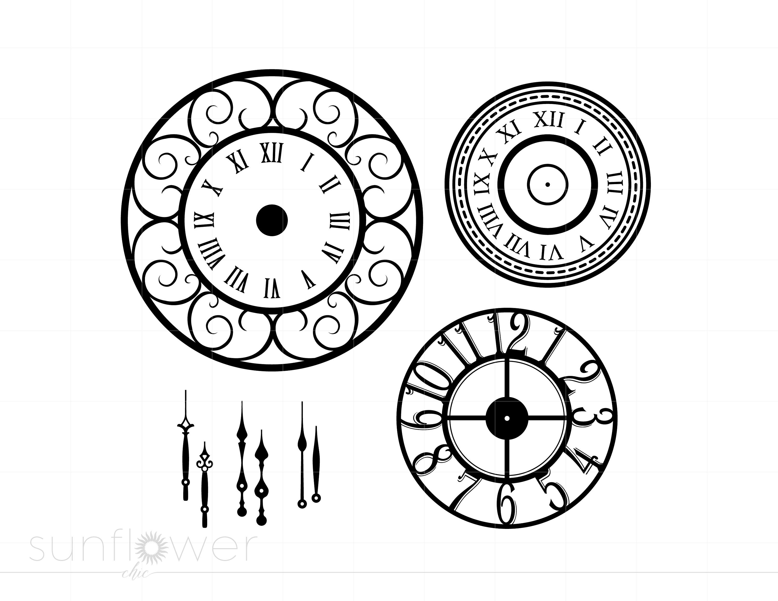 Clock Clipart Svg Cut File, Clocks SVG Clipart Download, Wall Clock Svg ...