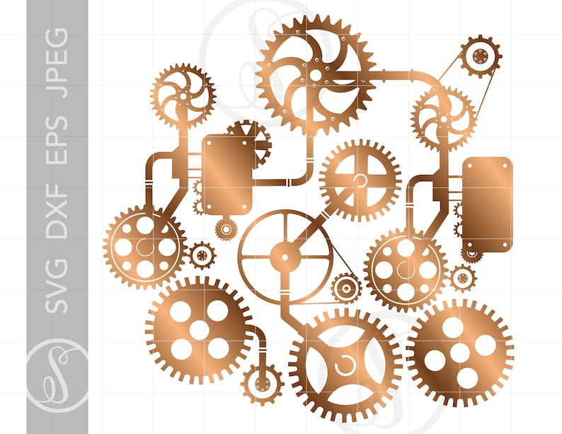 STEAMPUNK PATTERN Svg Cut File Downloads Bronze Steampunk