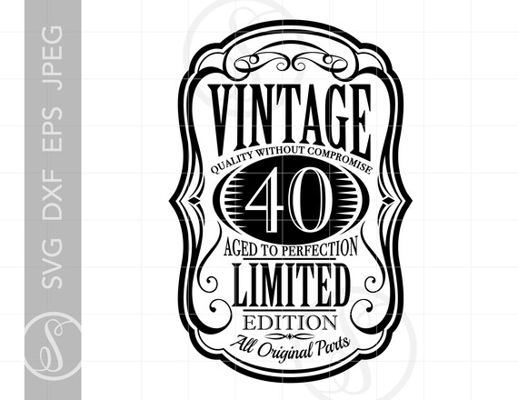 Download Vintage 40 Svg Vintage 40 Design Vintage 40 Silhouette Cut Etsy