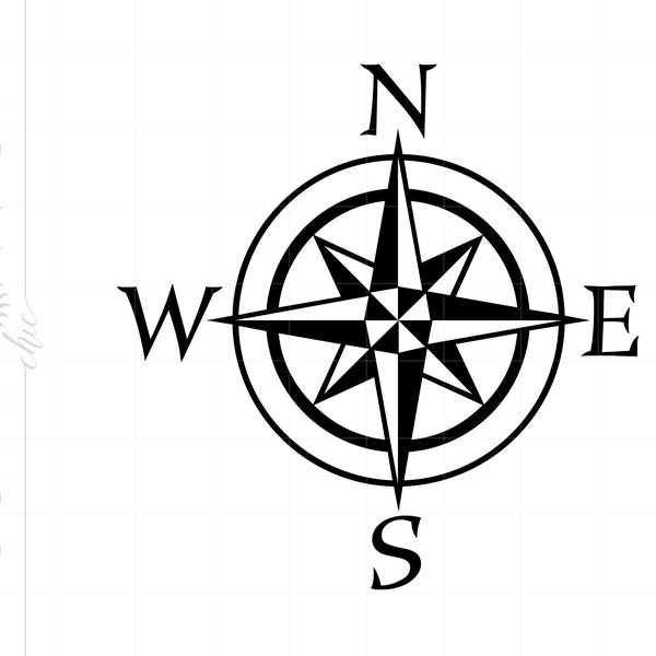 Nautical Compass SVG | Compass Clipart | Compass Cut File for Cricut | Compass File Svg Jpg Eps Pdf Png SC565