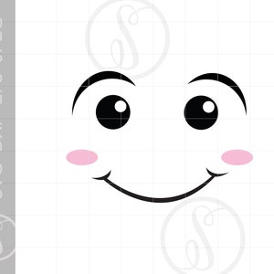 Lächeln Gesicht SVG | Lächeln Gesicht Clipart | Lächeln Gesicht Silhouette geschnitten Datei für Cricut | Lächeln Gesicht Svg Jpg Eps Pdf Png Downloads SC1281