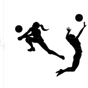 Volleyball Player SVG | Volleyball Player Clipart | Volleyball Player Silhouette Cut File Svg Jpg Eps Pdf Png Dxf Download SC1093