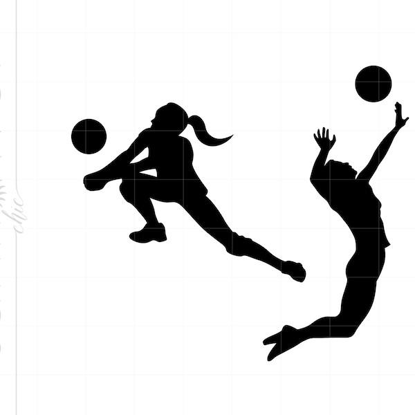 Volleyball Player SVG | Volleyball Player Clipart | Volleyball Player Silhouette Cut File Svg Jpg Eps Pdf Png Dxf Download SC1093