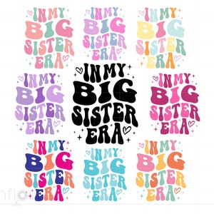 In meiner großen Schwester Era Shirt svg Bundle, Groovy Letters Big Sister svg Cricut Silhouette Art Instant Download sc3471