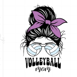 Volleyball Mom Svg | Volleyball Messy Bun Svg Cut Files | Volleyball Mom Life Svg Shirt Printable Cricut Silhouette | Volleyball Svg SC2830