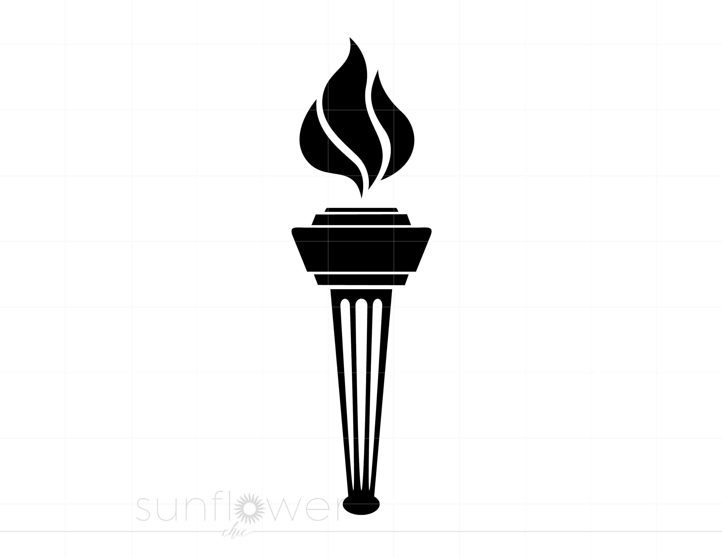 Torch And Book Clipart Black And White