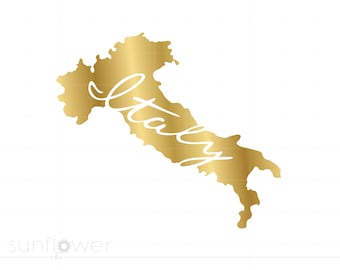 Gold Italy Svg Cut File Clipart Download, Italy Script Svg Dxf Pdf, Italy Cricut Silhouette Cut File, Instant Download SC498G