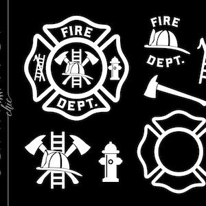 Fire Dept Svg Download / Fire Fighter Svg / Fireman Svg / White Fire Department Svg / Maltese Cross Fire Dept Cricut Silhouette SC2726