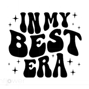 Na minha melhor era Svg, arte de camisa de era favorita de texto ondulado, arquivo de corte de silhueta Cricut Svg Png, download instantâneo SC3968