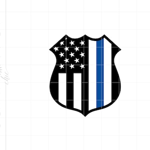 Police Svg | Policeman Flag Badge Svg Cut Files | Police Officer Flag | Blue Line American Flag T Shirt Cricut Silhouette SC2381