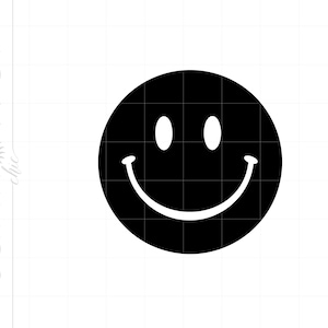 Smiley-Gesicht | Glückliches Gesicht geschnittene Dateien | Smiley Cricut Silhouette | Vektor Smiley Download SC2596
