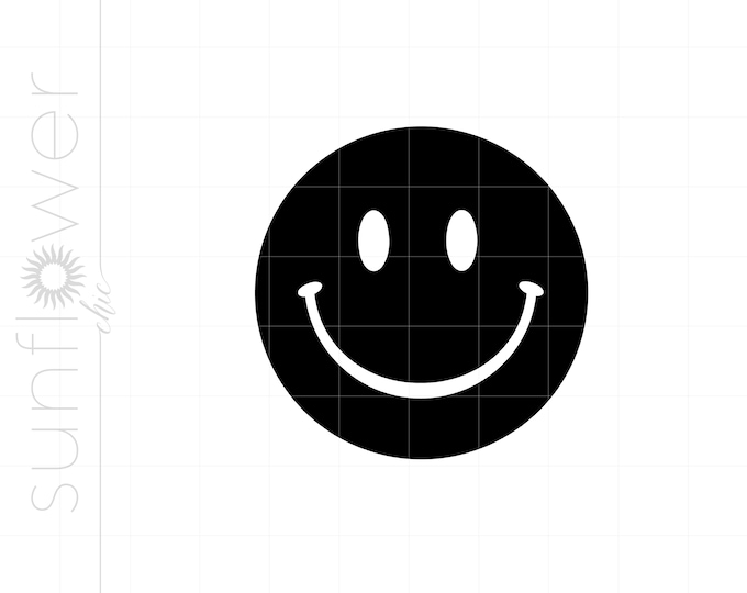 Smiley Face Svg Happy Face Smile Cut Digital File Instant Download ...
