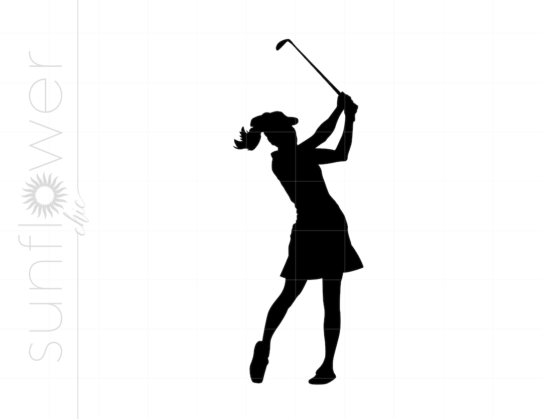 Girl Golfer SVG, Girl Golfer Clipart, Girl Golfer Silhouette Cut File
