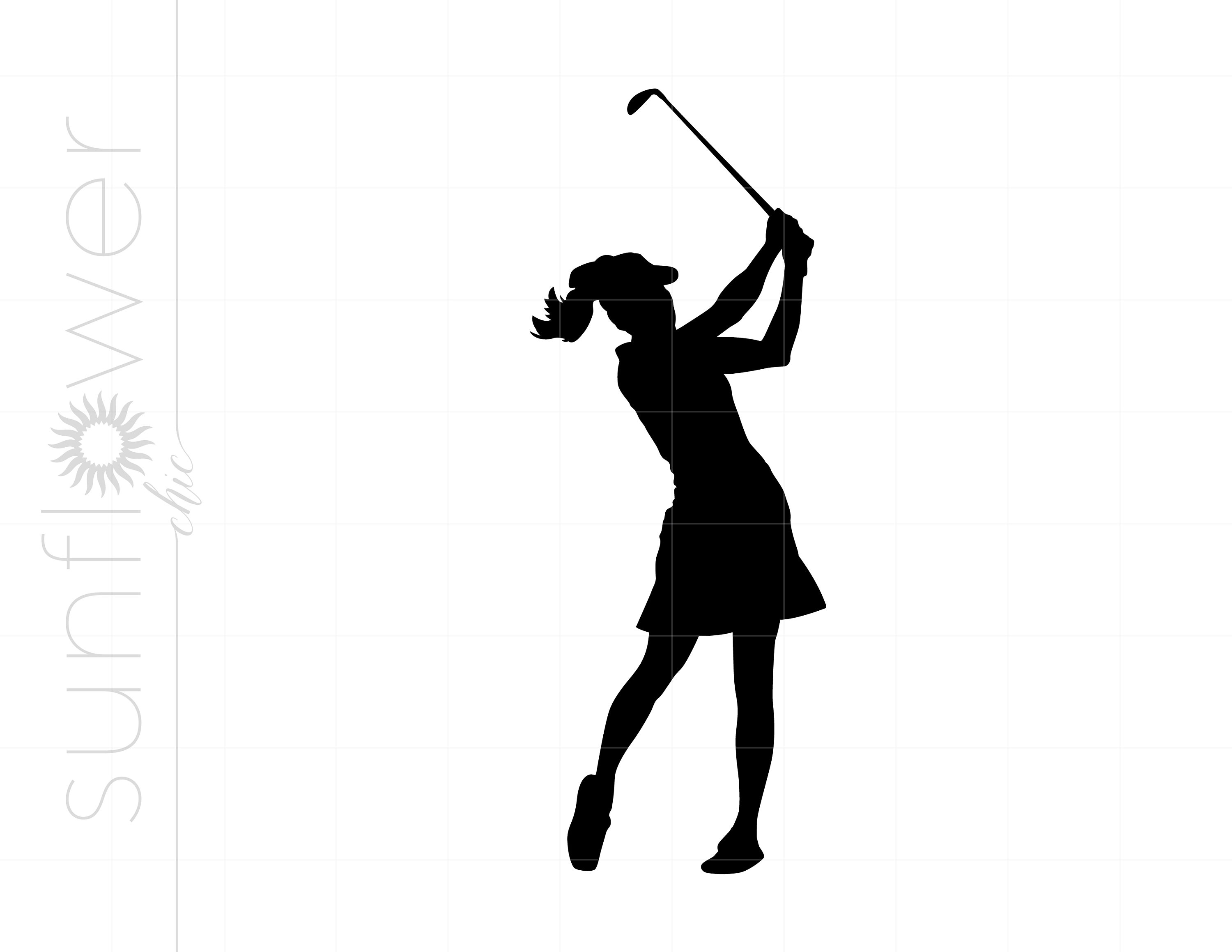 lady golfer silhouette