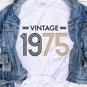 1975 Birthday SVG | Vintage 1975 SVG Clipart | Vintage 1975 Cut File for Cricut | Vintage 1975 Vector Svg Jpg Eps Pdf Png Download SC950