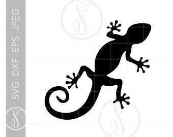 Gecko Print & Cut File Printable Design Artwork Vector Clipart Pdf Png Dxf Dwg Digital Download