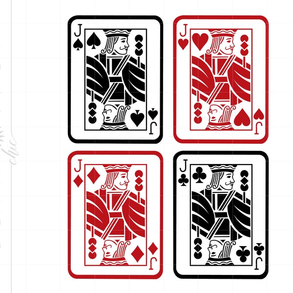 Jack of Hearts SVG | Jack of Spades SVG | Jack of Diamonds SVG | Jack of Clubs Svg Jpg Eps Pdf Png | Poker Cards Jacks Downloads SC1086