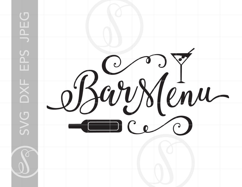 Download Bar Menu Script Cutting File Bar Sign Script Svg File Bar | Etsy