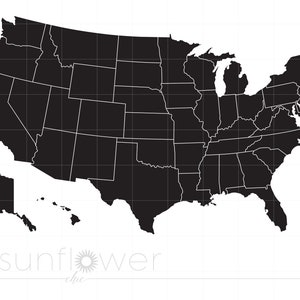 United States Svg | US States Svg Cut Files | United States Map Outline Svg | US Map Silhouette Svg Printable Cricut SC2764