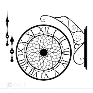 Clock Svg Cut Files | Vintage Hanging Clock SVG Clipart Downloads | Vintage Clock Svg Dxf Pdf Cut Files SC395