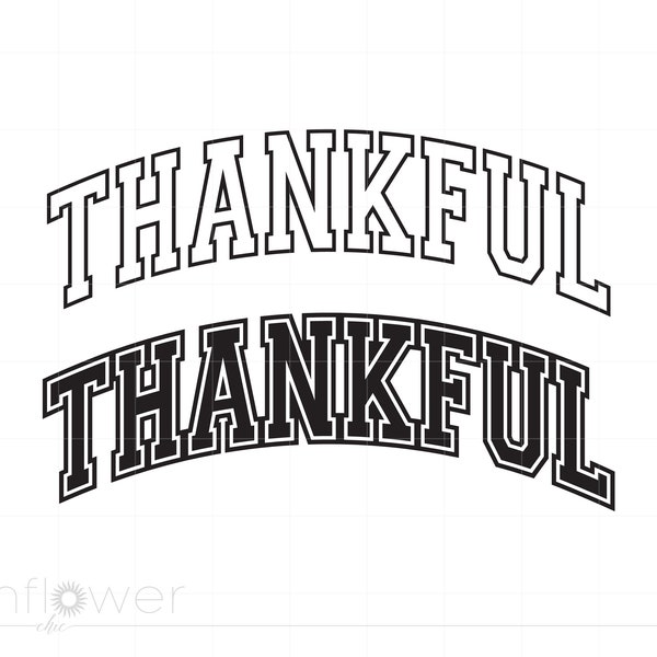 Thankful Varsity Letters SVG, Thanksgiving Svg, Thankful Football Cut File for Cricut Svg Jpg Pdf Png Instant Download SC3013