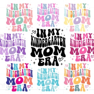 In meinem Kindergarten Mama Ära SVG Bundle, Groovy Buchstaben Mama der Kindergartener Shirt SVG Cricut Silhouette geschnitten Datei, Instant Download SC3700