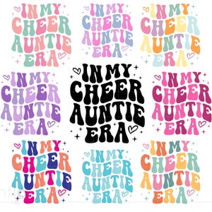 In My Cheer Auntie Era Svg Bundle, lettres groovy Cheer Tante chemise Svg, pom-pom girl Cricut Silhouette fichiers, téléchargement immédiat SC4042