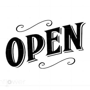 Open teken Svg, Open teken silhouet snijden bestand, Open teken Clipart, Vector Open teken Svg Jpg Eps Pdf Png Dxf downloads SC1114