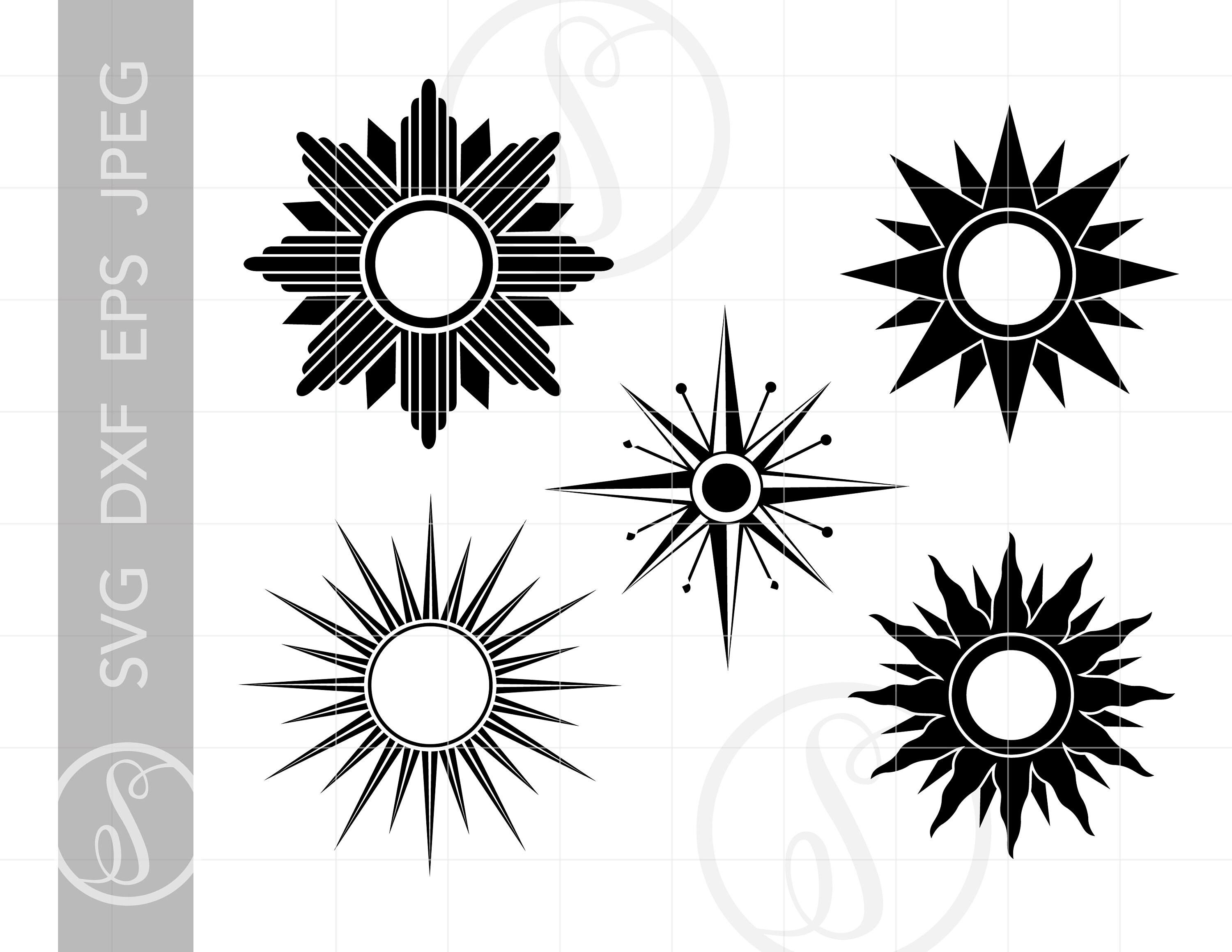 Art Deco Stars SVG Downloads Art Deco Cut File Clipart Art Etsy