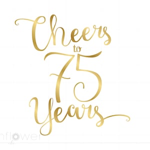 Prost auf 75 Jahre Geburtstagsdekoration, 75 Jahre Jubiläum Party Dekorationen, 75 Jahre Cricut Silhouette, Instant Download SC273G