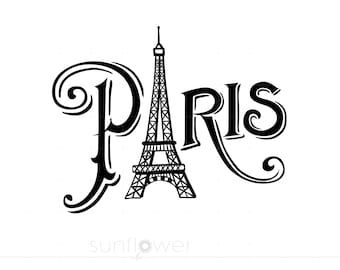 PARIS Svg Cut Files Clipart Downloads | Eiffel Tower Svg | Paris Svg Dxf Pdf Silhouette | Eiffel Tower Shirt Svg Clipart SC204