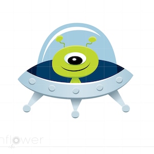 UFO SVG | Vector UFO Clipart | Ufo Print and Cut File | Ufo Svg Jpg Eps Pdf Png Dxf Download SC1037
