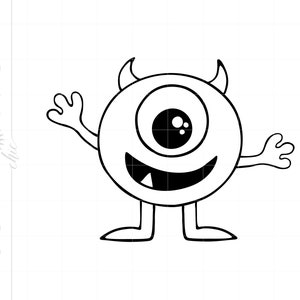 Monster Svg | Monster Outline SVG | Halloween Monster SVG Cricut Silhouette Downloads | Vector Monster Svg Dxf Pdf Cut Files SC2690