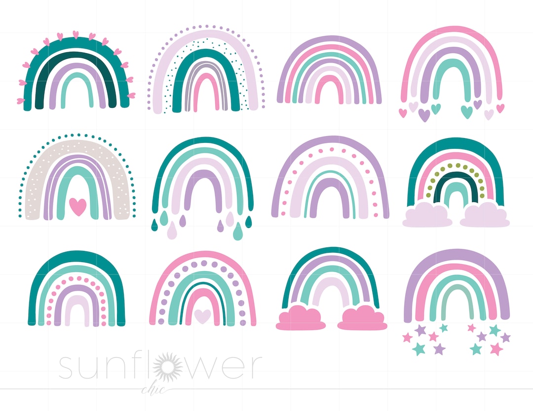 Boho Rainbows SVG Bundle | Boho Rainbows Svg Clipart | Boho Rainbow ...