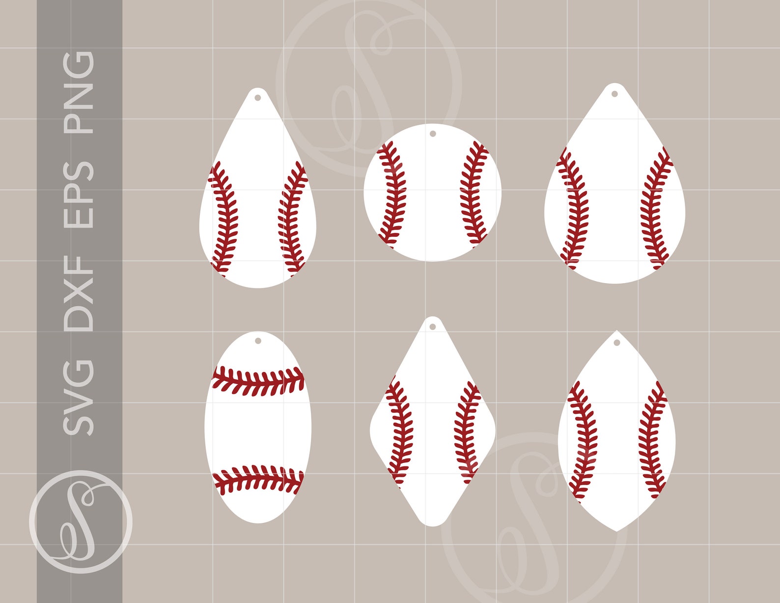 Baseball Earrings SVG Download Baseball Earring Template Cut Etsy