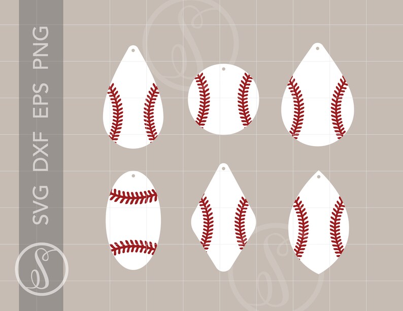 Baseball Earrings SVG Download Baseball Earring Template Cut Etsy