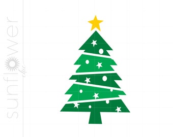 Árbol de Navidad SVG / Archivo de corte de árbol de Navidad / Silueta de árbol de Navidad Descargar Svg Eps Pdf Jpg Png SC1738