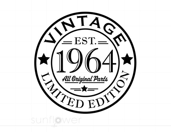 1964 Birthday Svg, Born in 1964 Svg Download, 1964 All Original
