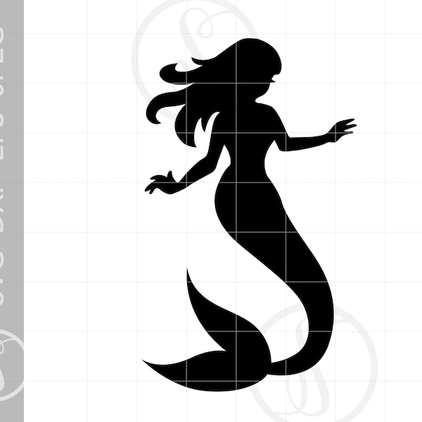 Mermaid SVG | Mermaid Clipart | Mermaid Silhouette Cut File | Mermaid Svg Jpg Eps Pdf Png Dxf Download SC1203